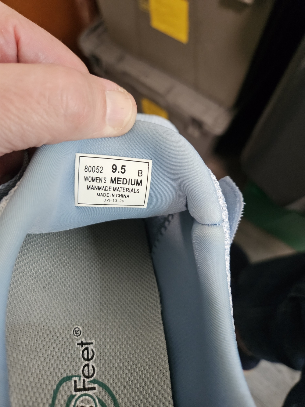 SALE!! Orthofeet Naya Hands Free Light Blue Slip-On Sneakers w/Hook & Loop Strap - Picture 8 of 11